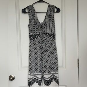 Express Black and White Patterned Dress